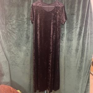 Black Crushed Velvet Dress